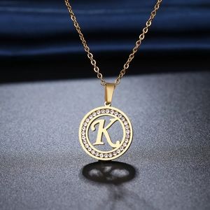 Gold plated Stainless Steel letter K Necklace